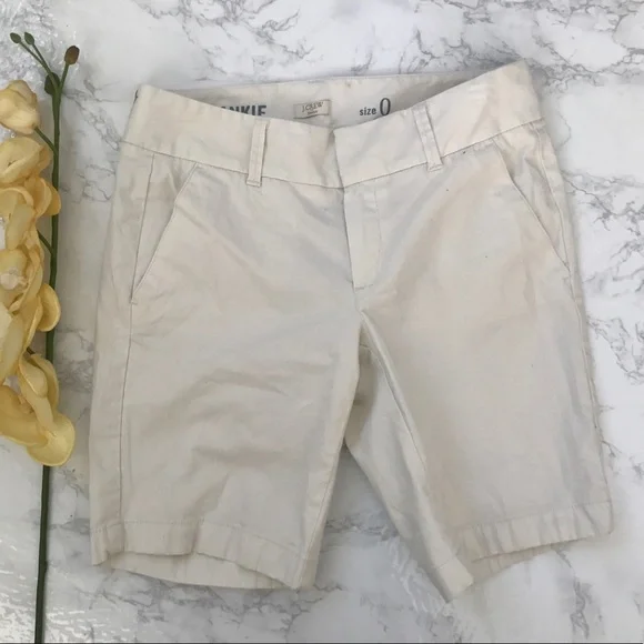 J. Crew Frankie off white stretch walking shorts - Picture 6 of 10